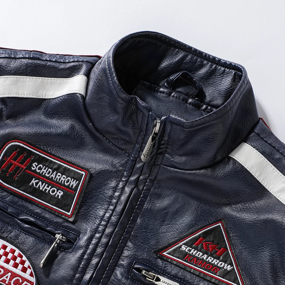 New Casual Motor Biker Painted Leather Jackets