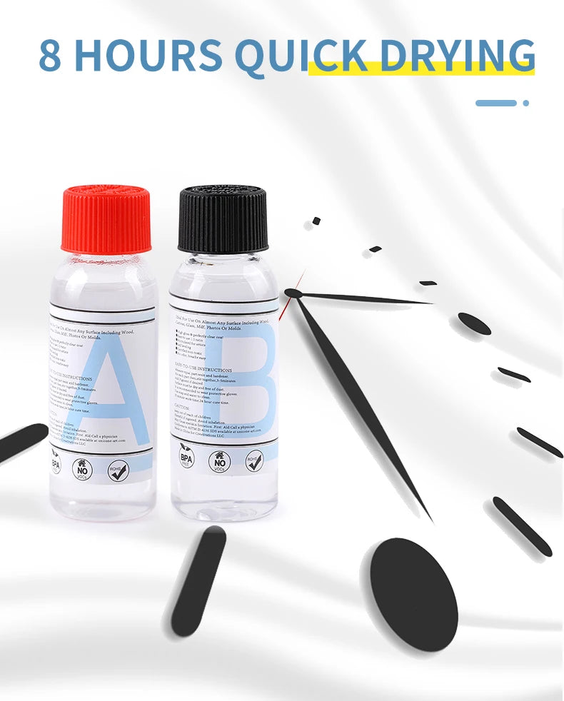 1:1 Clear Epoxy Resin Crystal Clear Art Resin Epoxy 2 Part Epoxy Casting Resin Kit with Measuring Cups, Stick, Silicone Gloves