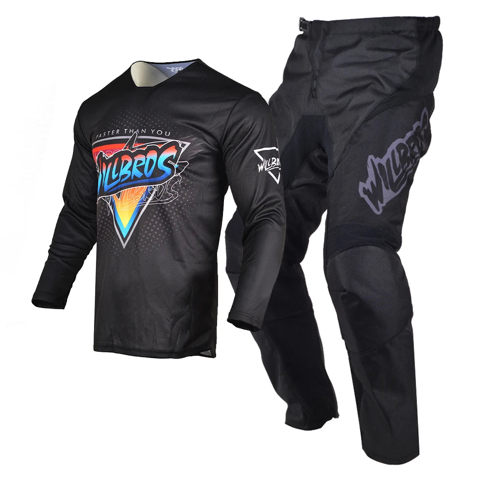 Willbros Men's Off-Road MX Combo Gear Set - Ultimate Blue Enduro Outfit for Dirt Bike, BMX, and DH Racing