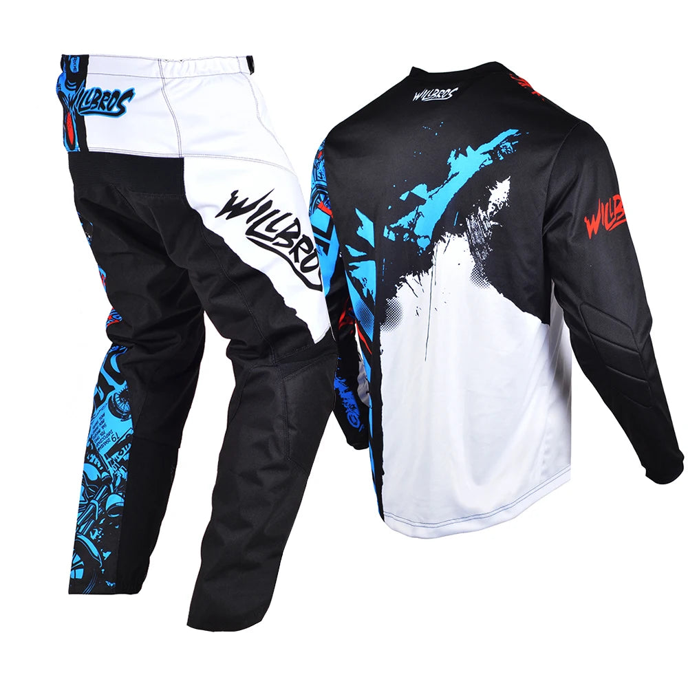 Willbros Men's Off-Road MX Combo Gear Set - Ultimate Blue Enduro Outfit for Dirt Bike, BMX, and DH Racing