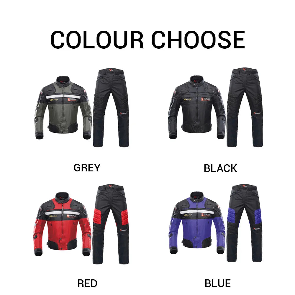 DUHAN Motorcycle Jacket and Pants: Windproof Set for Men with Durable Armor for Maximum Comfort and Protection in Winter