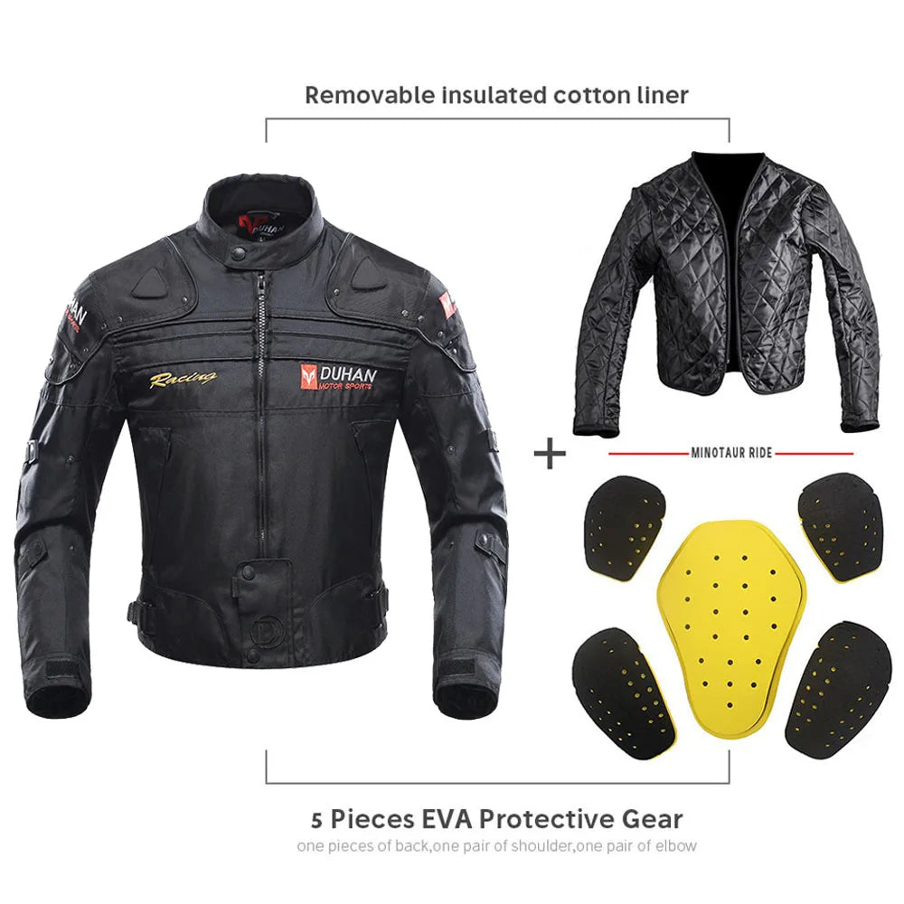 DUHAN Motorcycle Jacket and Pants: Windproof Set for Men with Durable Armor for Maximum Comfort and Protection in Winter