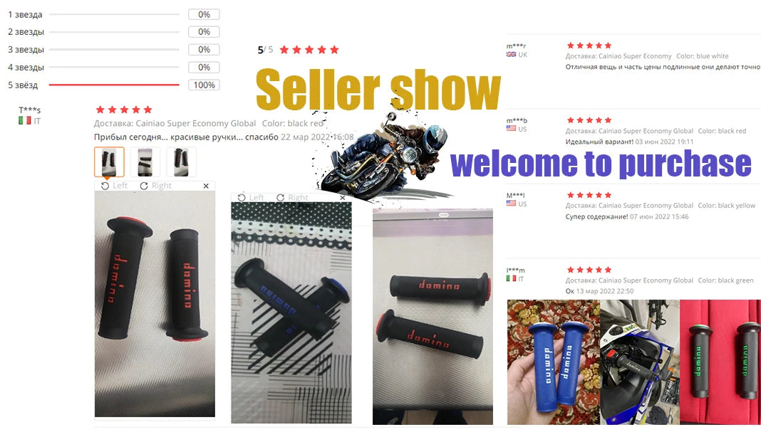 7/8 "22 24mm Motorcycle Grips Handle Bar For KTM YAMAHA Universal Pit Bike Motocross Motorbike Rubber GEL Domino Grip 9 Colors