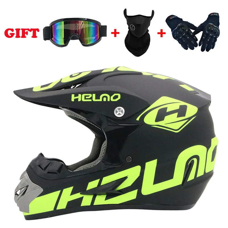 Stylish Motocross & ATV Helmet Set for Men and Women - Perfect for Mountain Biking and Downhill Racing! 3-Piece Gift Bundle!