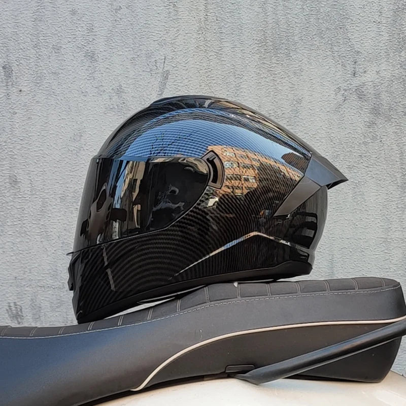 LVS Motorcycle Helmet: Full Protection with Integrated Sun Visor - Perfect for Racing and Road Adventures!