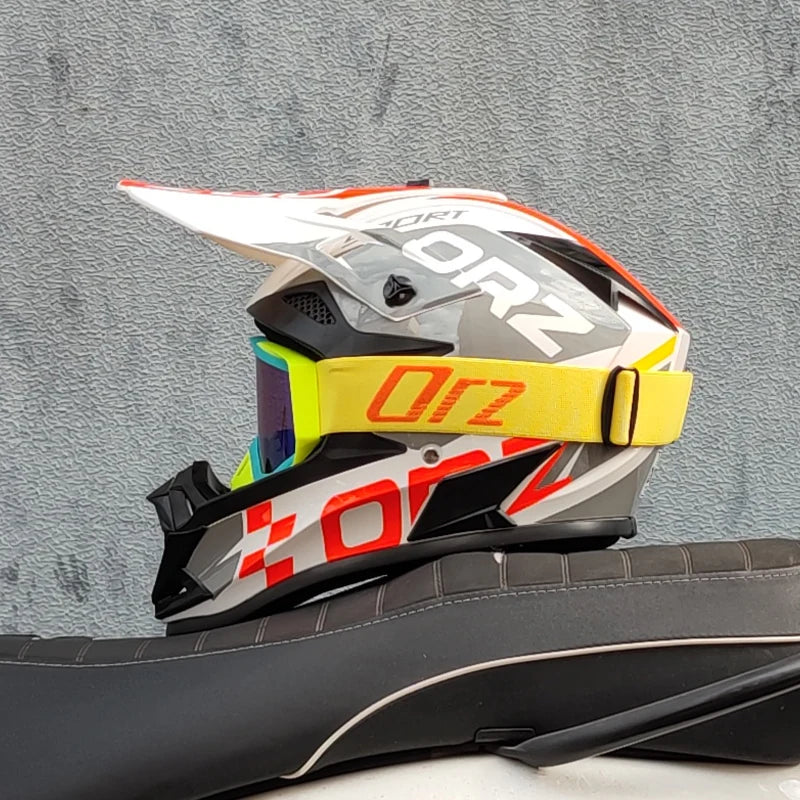 Orz' Cartoon Offroad Motocross Helmet - Professional Racing Protection for ATV and MTB Adventures!