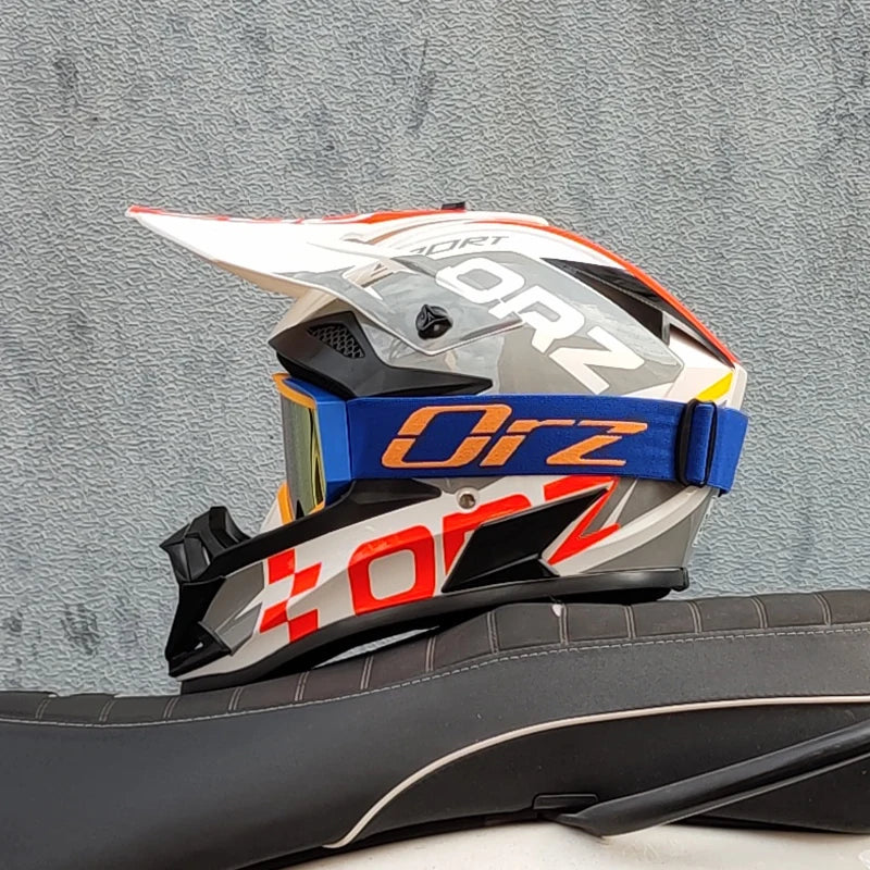 Orz' Cartoon Offroad Motocross Helmet - Professional Racing Protection for ATV and MTB Adventures!