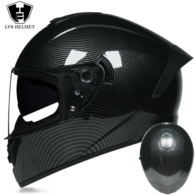 LVS Motorcycle Helmet: Full Protection with Integrated Sun Visor - Perfect for Racing and Road Adventures!