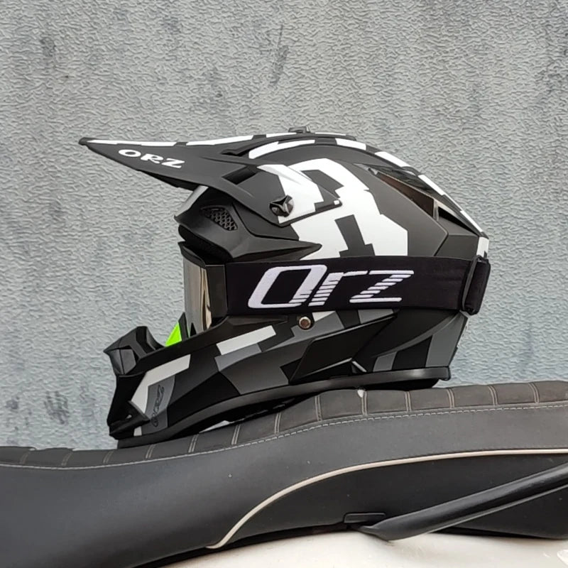 Orz' Cartoon Offroad Motocross Helmet - Professional Racing Protection for ATV and MTB Adventures!