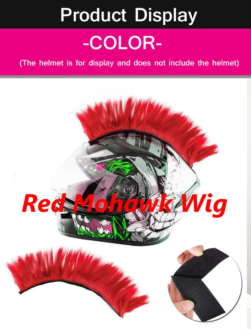 Creative Personality Motorcycle Electric Helmet Decoration Mohawk Wig Hair Motorbike Helmet Accessories Stickers Cosplay Styling