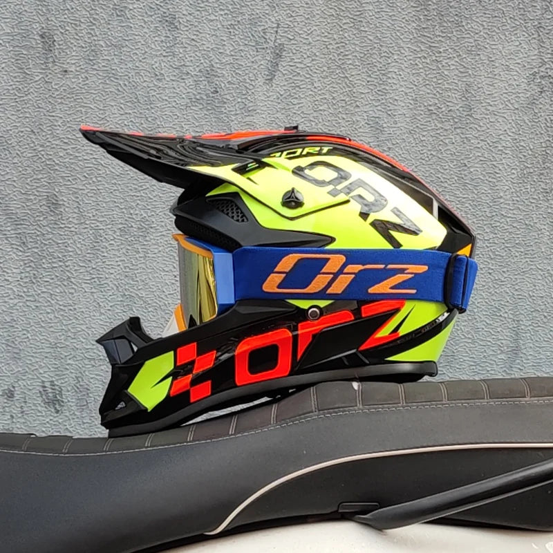 Orz' Cartoon Offroad Motocross Helmet - Professional Racing Protection for ATV and MTB Adventures!