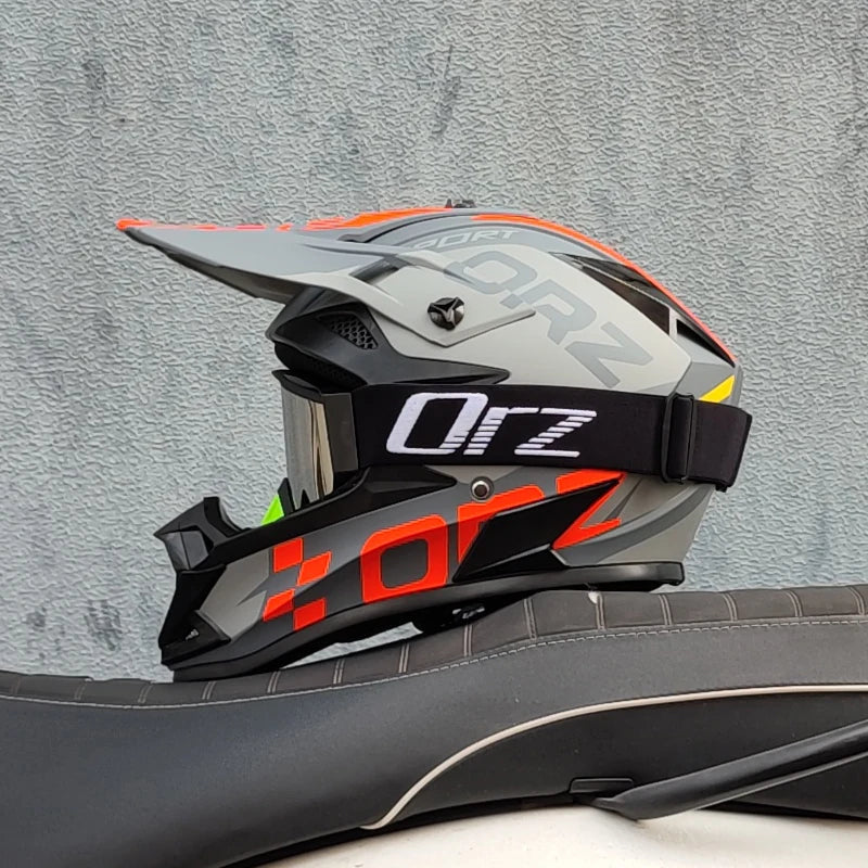 Orz' Cartoon Offroad Motocross Helmet - Professional Racing Protection for ATV and MTB Adventures!