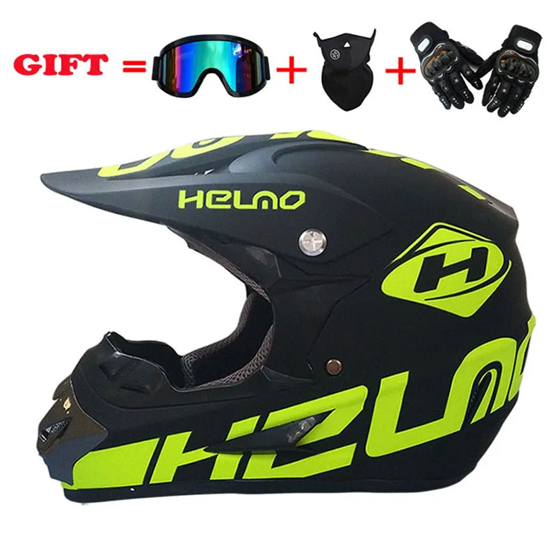 Stylish Motocross & ATV Helmet Set for Men and Women - Perfect for Mountain Biking and Downhill Racing! 3-Piece Gift Bundle!