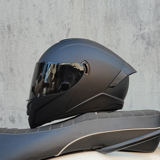 LVS Motorcycle Helmet: Full Protection with Integrated Sun Visor - Perfect for Racing and Road Adventures!