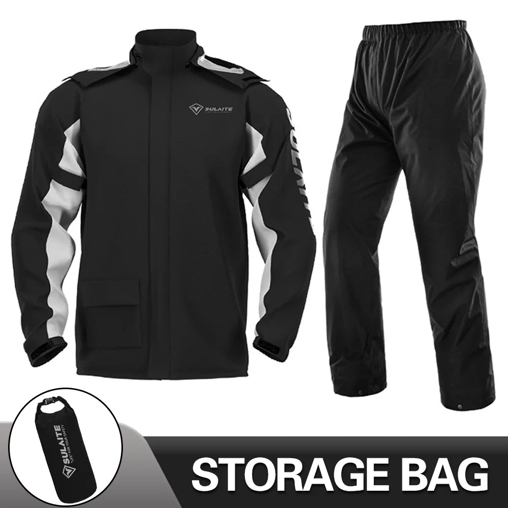 Versatile Motorcycle Rain Suit - Ideal for Camping, Hiking, and Fishing! Protective Rain Jacket & Pants for Worry-Free Riding Enjoyment in Any Weather.