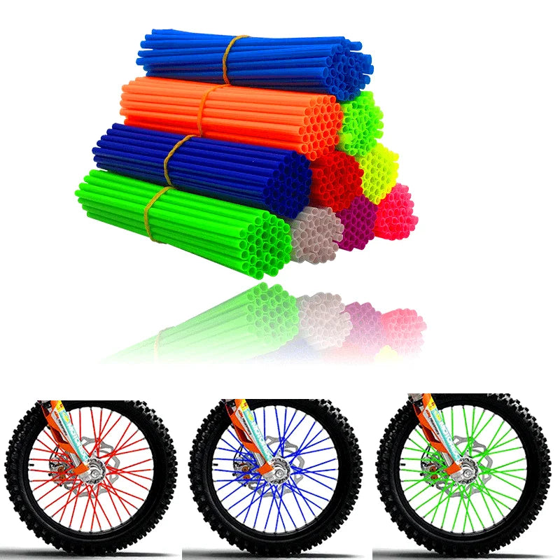 36PCS 6.85inch Universal Dirt Bike Spoke Covers Motorcycle Wheel Rim Spoke Wrap Kit Skins Protector Cover For Motocross Bicycle