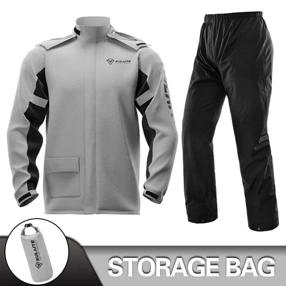 Versatile Motorcycle Rain Suit - Ideal for Camping, Hiking, and Fishing! Protective Rain Jacket & Pants for Worry-Free Riding Enjoyment in Any Weather.