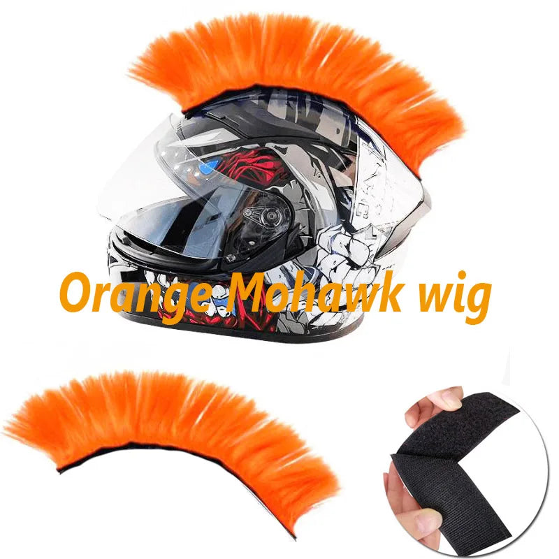 Creative Personality Motorcycle Electric Helmet Decoration Mohawk Wig Hair Motorbike Helmet Accessories Stickers Cosplay Styling
