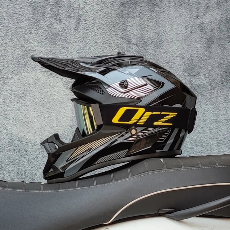 Orz' Cartoon Offroad Motocross Helmet - Professional Racing Protection for ATV and MTB Adventures!