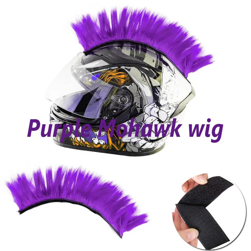 Creative Personality Motorcycle Electric Helmet Decoration Mohawk Wig Hair Motorbike Helmet Accessories Stickers Cosplay Styling