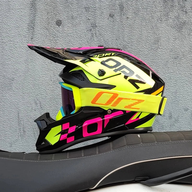 Orz' Cartoon Offroad Motocross Helmet - Professional Racing Protection for ATV and MTB Adventures!