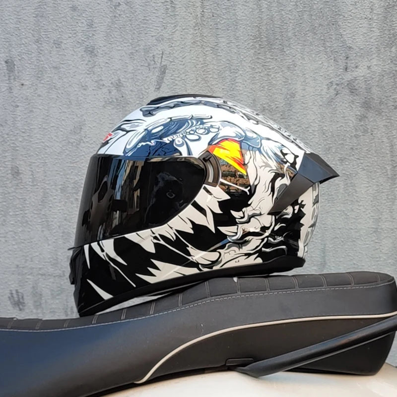 LVS Motorcycle Helmet: Full Protection with Integrated Sun Visor - Perfect for Racing and Road Adventures!