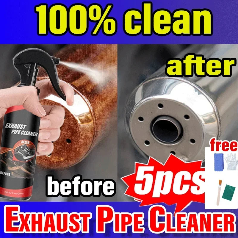 Car and Motorcycle Exhaust Pipe Cleaner Kit Metal Multi-Purpose Pipe Derusting Spray Rust Remover Car Motorcycle Maintenance