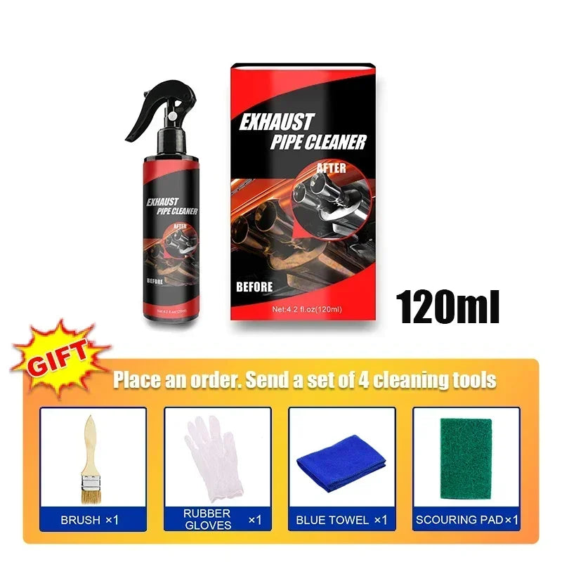 Car and Motorcycle Exhaust Pipe Cleaner Kit Metal Multi-Purpose Pipe Derusting Spray Rust Remover Car Motorcycle Maintenance