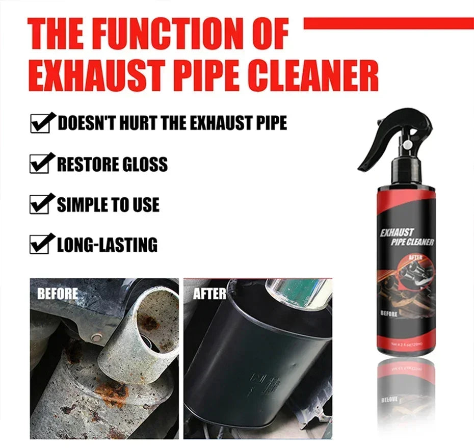 Car and Motorcycle Exhaust Pipe Cleaner Kit Metal Multi-Purpose Pipe Derusting Spray Rust Remover Car Motorcycle Maintenance