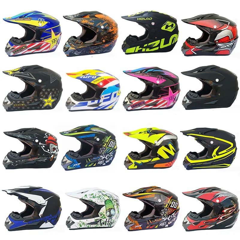 Stylish Motocross & ATV Helmet Set for Men and Women - Perfect for Mountain Biking and Downhill Racing! 3-Piece Gift Bundle!