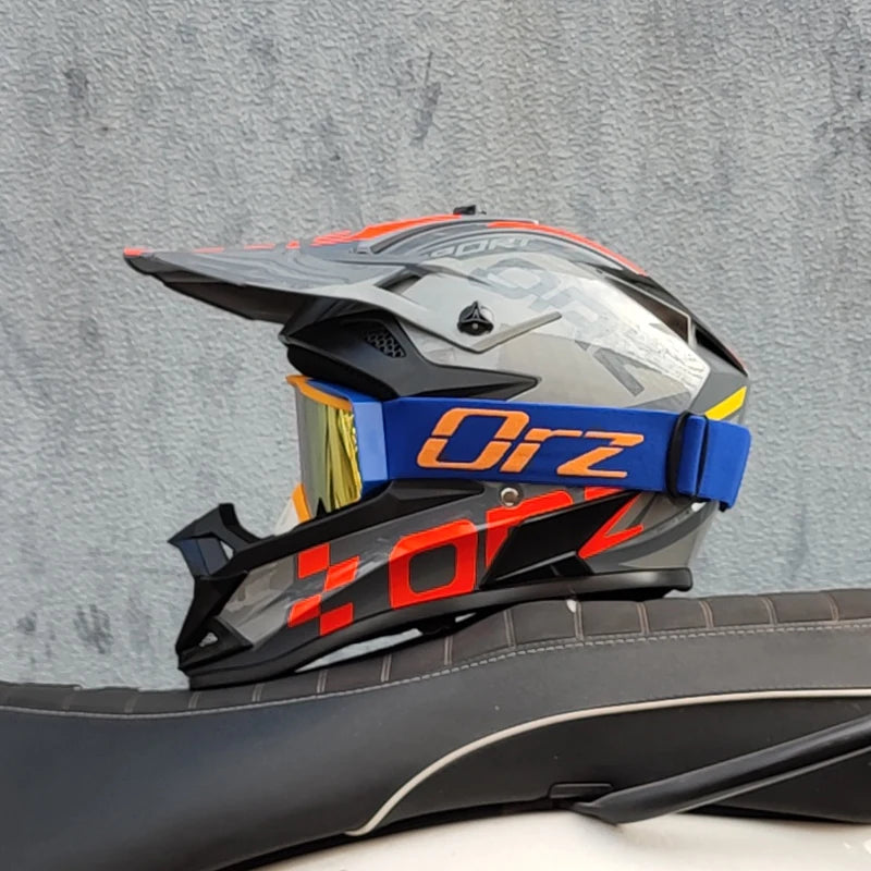 Orz' Cartoon Offroad Motocross Helmet - Professional Racing Protection for ATV and MTB Adventures!