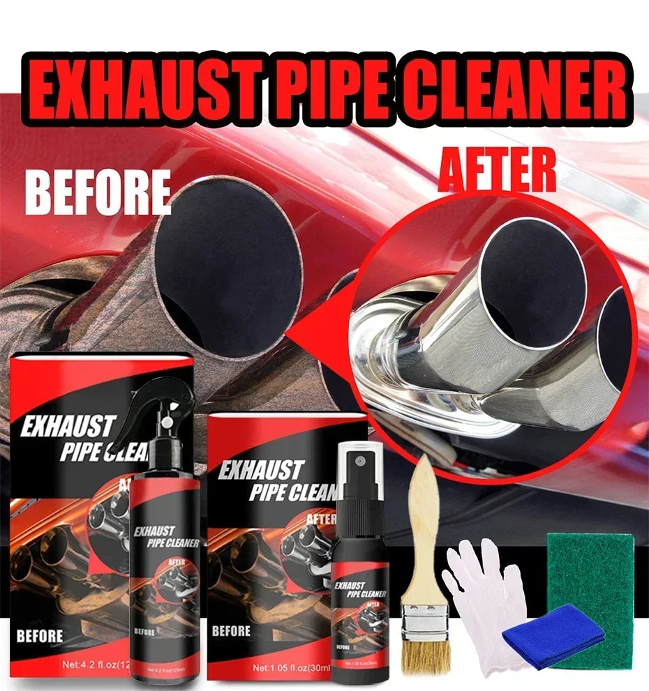 Car and Motorcycle Exhaust Pipe Cleaner Kit Metal Multi-Purpose Pipe Derusting Spray Rust Remover Car Motorcycle Maintenance