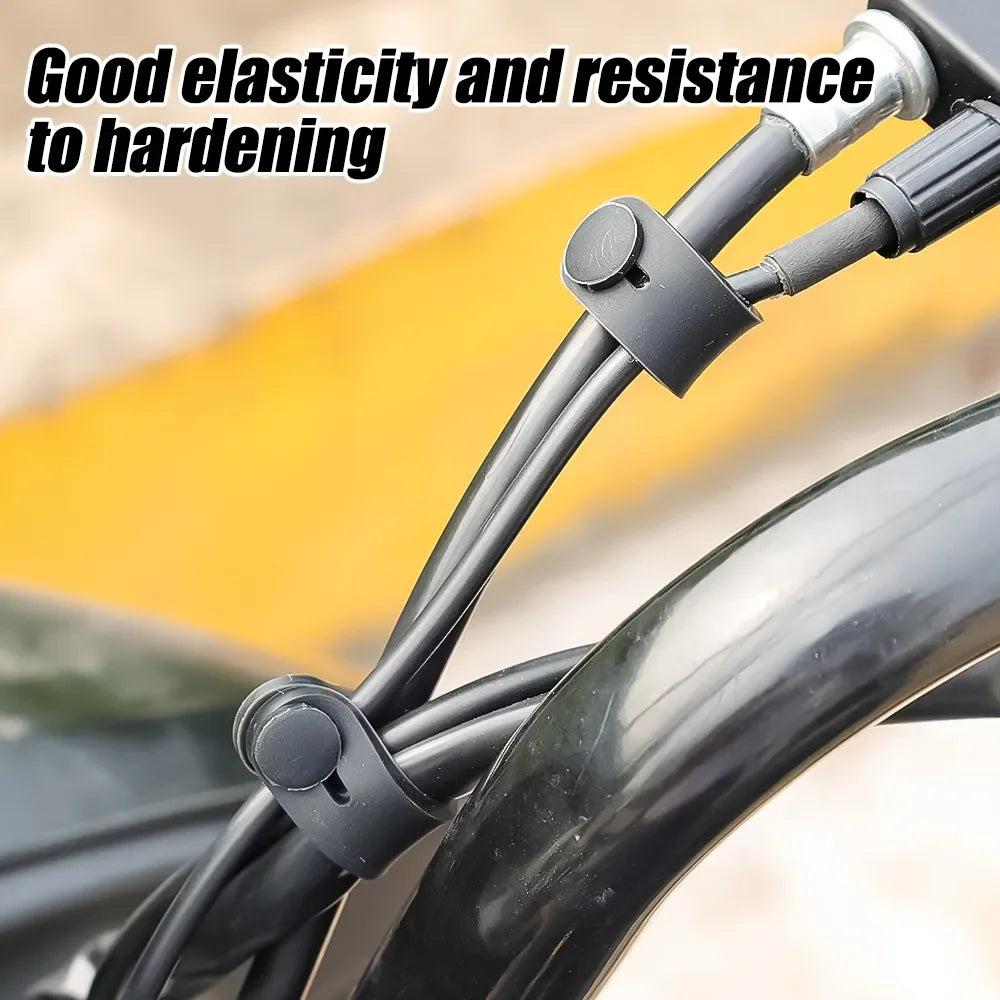 Motorcycle Rubber Frame Securing Cable Wiring Harness Power Cord Tie Clutch Line Brake Cable Ties Elastic Fix Stripe Accessories