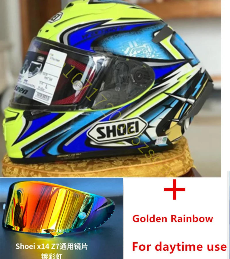 Motorcycle Full-face Helmet SHOEI X-14 Helmet X-SPIRIT III X-Fourteen Sports bicycle racing helmet Yellow Kato Daijiro TC-3