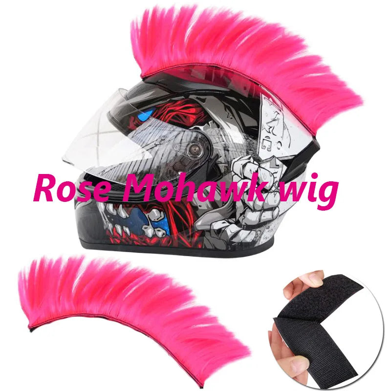 Creative Personality Motorcycle Electric Helmet Decoration Mohawk Wig Hair Motorbike Helmet Accessories Stickers Cosplay Styling