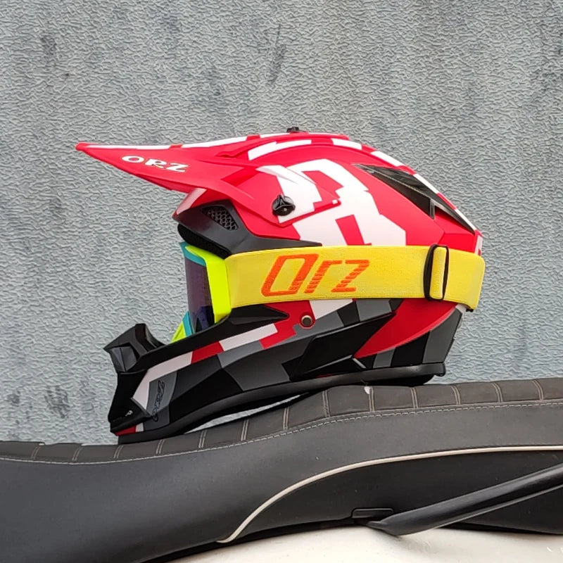 Orz' Cartoon Offroad Motocross Helmet - Professional Racing Protection for ATV and MTB Adventures!