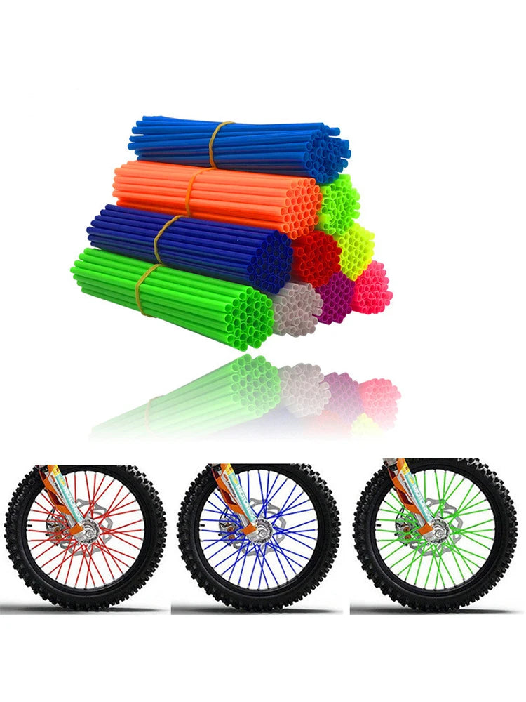 36PCS 6.85inch Universal Dirt Bike Spoke Covers Motorcycle Wheel Rim Spoke Wrap Kit Skins Protector Cover For Motocross Bicycle