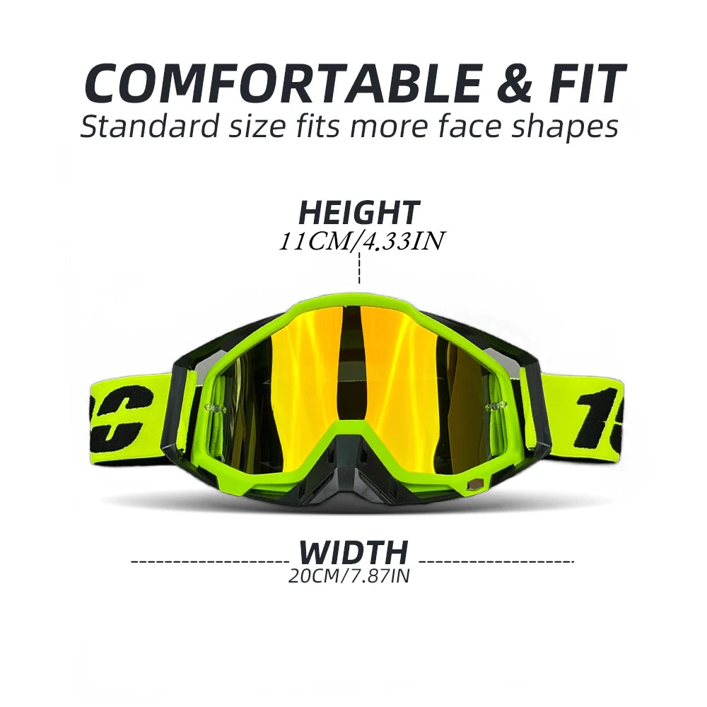 Premium Motorcycle Goggles for Motocross and ATV - High-Quality Ski Goggles for Outdoor Sports and Dirtbike Adventures