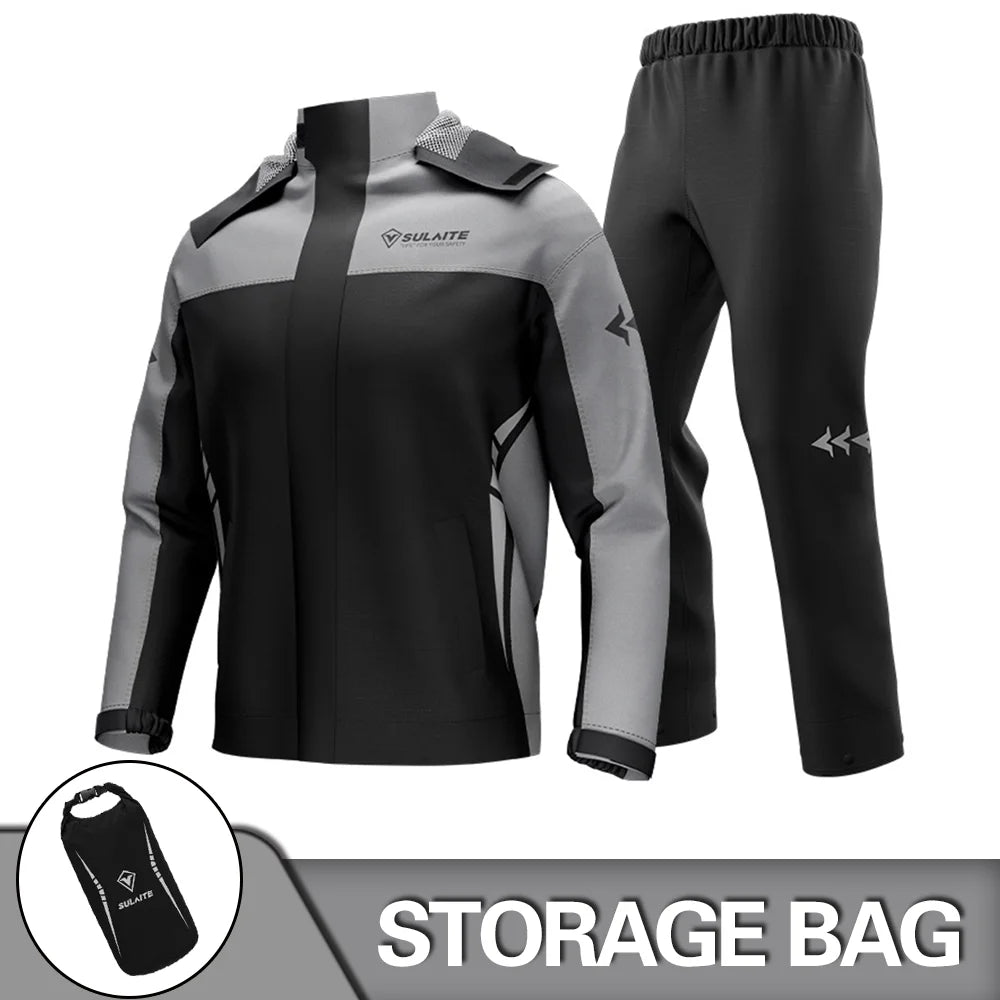 Versatile Motorcycle Rain Suit - Ideal for Camping, Hiking, and Fishing! Protective Rain Jacket & Pants for Worry-Free Riding Enjoyment in Any Weather.