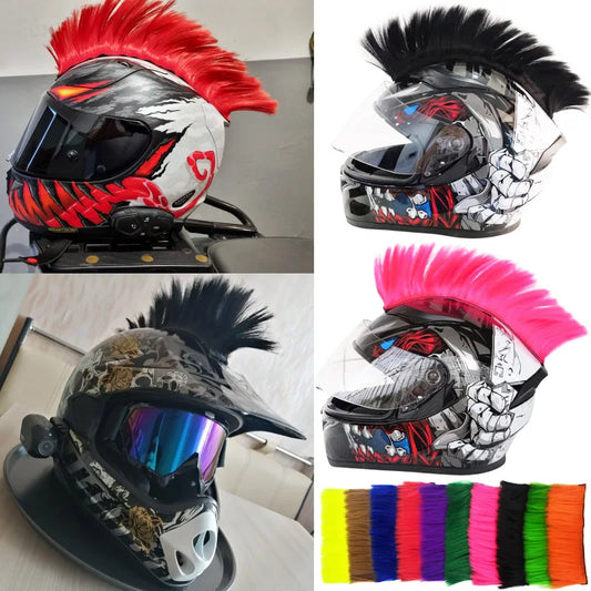 Creative Personality Motorcycle Electric Helmet Decoration Mohawk Wig Hair Motorbike Helmet Accessories Stickers Cosplay Styling