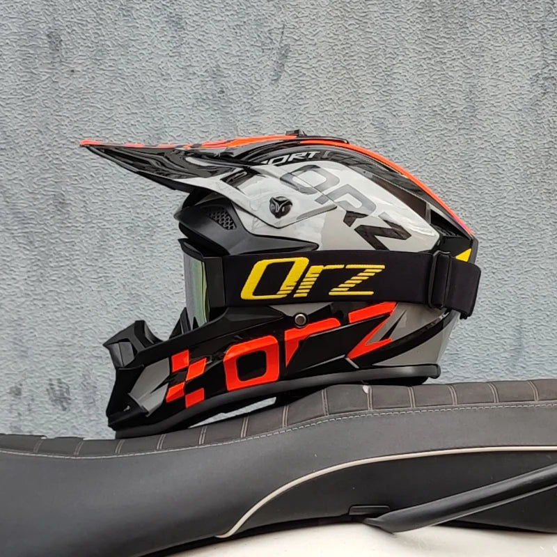 Orz' Cartoon Offroad Motocross Helmet - Professional Racing Protection for ATV and MTB Adventures!