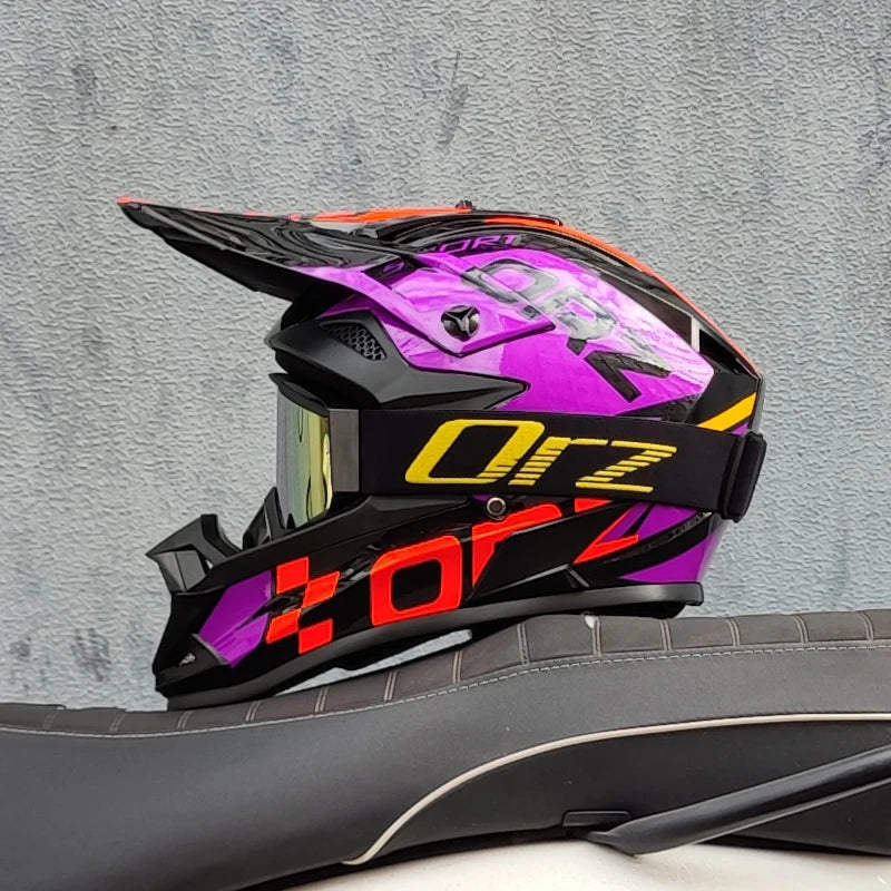 Orz' Cartoon Offroad Motocross Helmet - Professional Racing Protection for ATV and MTB Adventures!