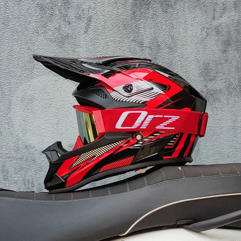 Orz' Cartoon Offroad Motocross Helmet - Professional Racing Protection for ATV and MTB Adventures!