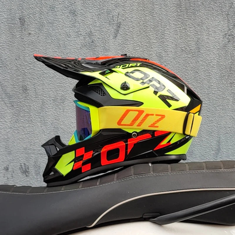 Orz' Cartoon Offroad Motocross Helmet - Professional Racing Protection for ATV and MTB Adventures!