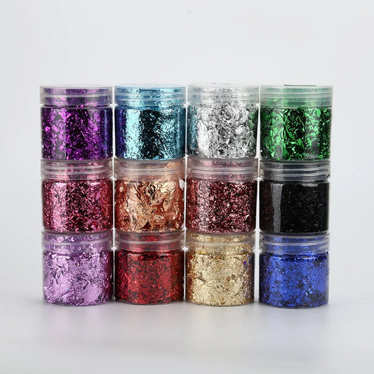 Colored flakes for forged carbon