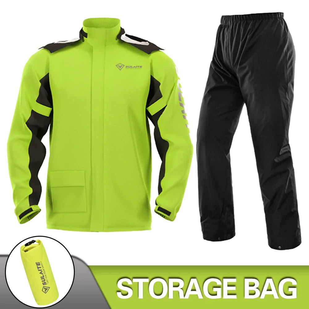 Versatile Motorcycle Rain Suit - Ideal for Camping, Hiking, and Fishing! Protective Rain Jacket & Pants for Worry-Free Riding Enjoyment in Any Weather.