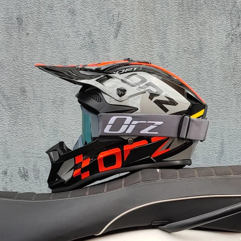 Orz' Cartoon Offroad Motocross Helmet - Professional Racing Protection for ATV and MTB Adventures!