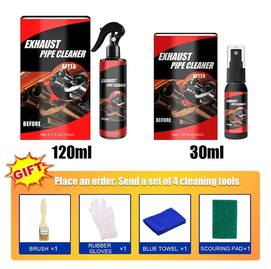 Car and Motorcycle Exhaust Pipe Cleaner Kit Metal Multi-Purpose Pipe Derusting Spray Rust Remover Car Motorcycle Maintenance